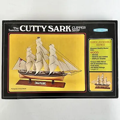 Vintage Scientific Cutty Sark Clipper Ship Wood Model Kit #186 Open Box /cb • $35