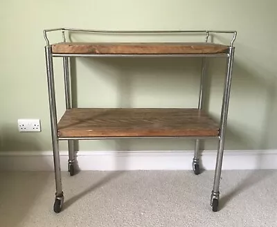 Vintage Wooden And Metal Trolley • £5.99