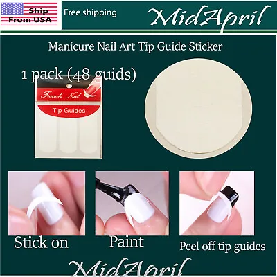 French Manicure Nail Art Tips Form Guide Sticker DIY Stencil USA • $1.99
