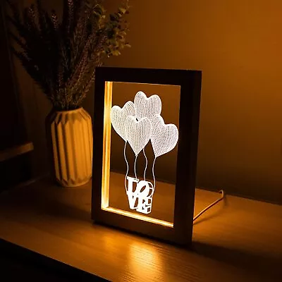 I Love You Gifts For Her & Him -3D LED Picture Frame Love Lamp- Gifts For Girlfr • £8.95