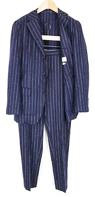 SUITSUPPLY Havana UK36R Men Suit Blue Slim Pure Wool Unlined Striped 2 Piece • $409.27