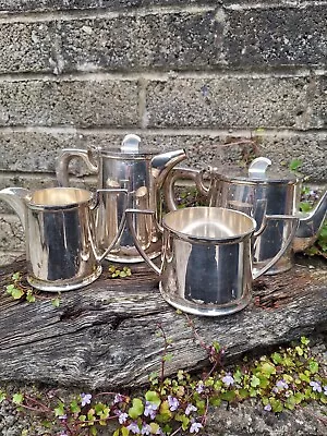 Antique Art Deco Silver Plated Tea Pot And Set. Walker & Hall • £40
