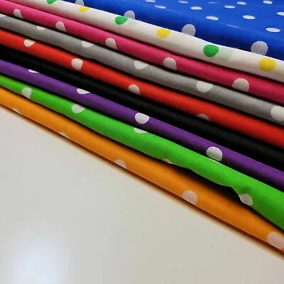 £4.49 • Buy Pea Pin Spotty Polka Dot Polycotton / Cotton Fabric Dress Quilting Material 44 