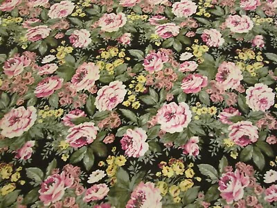 Vintage Jersey Knit Fabric I. I. Fabrics 2+ Yards By 56  ROSES Simply Gorgeous! • $23