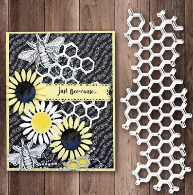 Honeycomb Background Metal Cutting Dies DIY Scrapbook Paper Cards Embossing UK • £3.69
