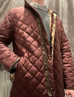 Brooks Brothers Dark Red Quilted Field Coat XL ($398 RRP) • $149.99