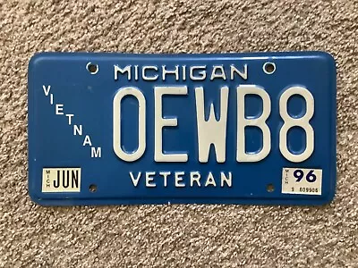 1996 Michigan Vietnam Veteran License Plate • $11.95