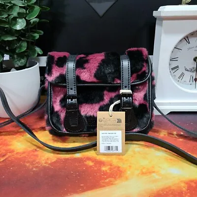 NEW! Dr Martens Black/Pink Cow Print Faux Fur 7 Inch Mini Satchel/Bag  • £79.99