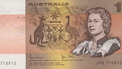 1982 (unc) Australia One Dollar Note Brilliant Condition Johnson Stone • $12