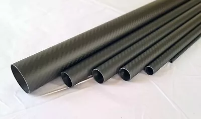 Matt 1x 24mm OD X 22mm ID X 1000mm 3k Carbon Fibre Tube Roll-Wrapped (CF24-M) • £26.75