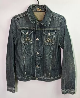 7 For All Mankind Women's Blue Distressed Denim Jacket - Size M • $20