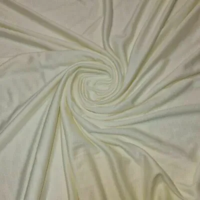 £0.99 • Buy *Clearance* 100% Knitted Jersey Cotton Stretch Interlock Fabric 58  CREAM