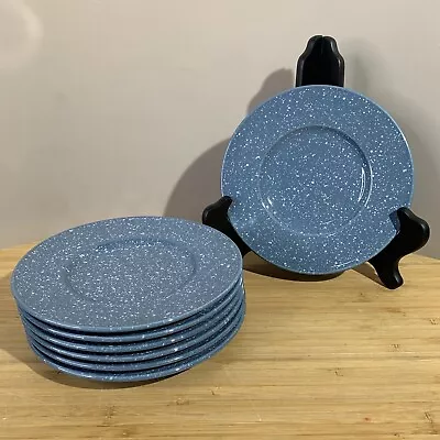 7 Mikasa Ultrastone Country Blue Saucers Small Plates CU501 Speckled VTG ~ 6.5  • $25.50