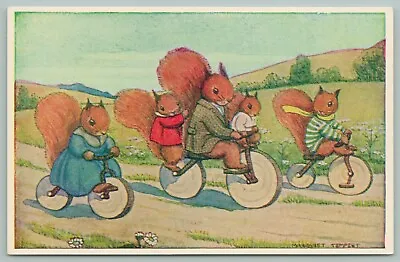 Margaret Tempest Fantasy~The Bicycle Ride~Squirrel Family Rides Bikes Of Wood • $5.50