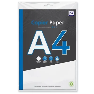 Pack 100 Copier Paper Sheets 80 GSM Bright White A4 Printer Photocopy Stationery • £3.99