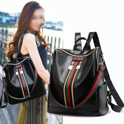 £7.69 • Buy Women's Ladies Leather Backpack Anti-Theft Rucksack Travel Shoulder Bag Satchel