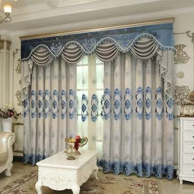 Semi-finished Chenille Curtain Fabric Embroidery Blackout Window Drape DIY • $29.45