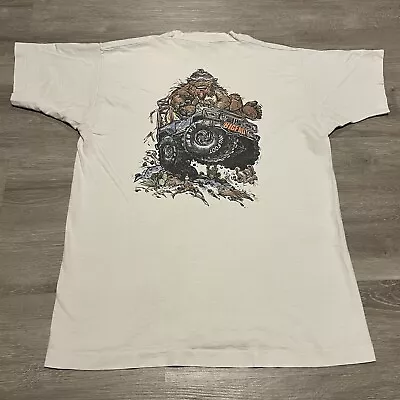 Vintage Bigfoot Tires Monster Truck Off-road T-Shirt Size L USA Made 90s White • $29.99