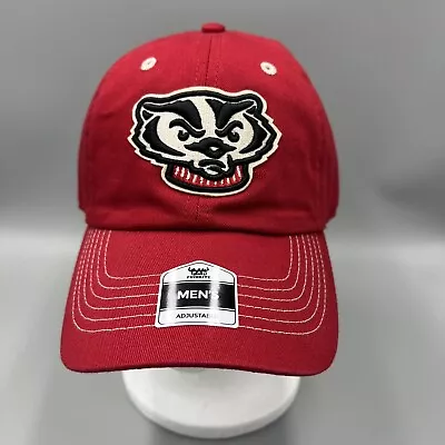 University Of Wisconsin Badgers NCAA Hat. Mascot Curved Bill Adjustable Cap. • $17.05