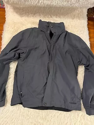 LL BEAN Jacket Adult Large Grey 3-in-1 Black Fleece Liner Full Zip L-Reg 0 BCY9 • $29.99