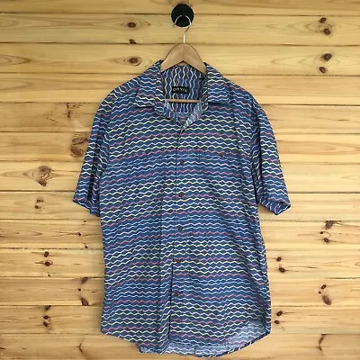 £19.99 • Buy Orvis Short Sleeve Shirt Size L Men's Aztec Striped Shirt Festival