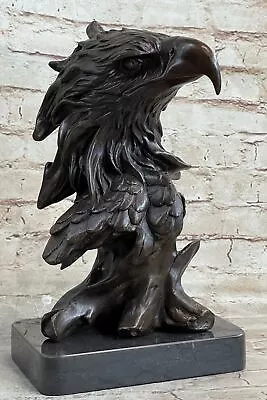 Bronze Metal American Bald Eagle Bust Sculpture Statue Tree Trunk Original Art • $449