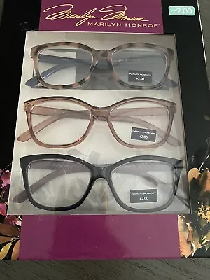 Marilyn Monroe 3 Pk ANIMAL AMBER BLACK  Readers Glasses +2.00 • $24.50