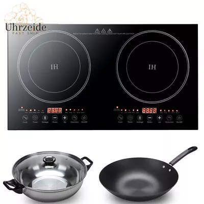 2400W 110V Electric 2-Burners Built In Dual Induction Cooker Cooktop Countertop • $121.60