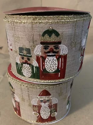 Nutcracker Wired Edge Ribbon Christmas 30 Feet X 2.5 Inches New • $7.99