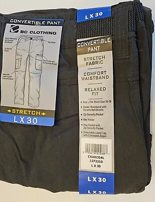  NEW BC Clothing Convertible Cargo Pants Shorts Men’s Large Lx30 • $25