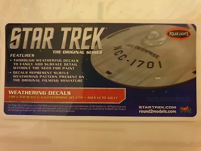 £65 • Buy  Polar Lights 1/350 STAR TREK TOS Weathering Decals 