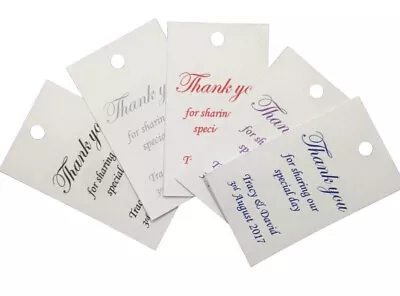 20 X Personalised Wedding Favour Tags Christening Hen Gift Tags Thank You Greeti • £2.95