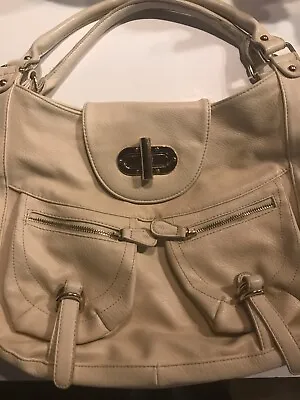Melie Bianco Soft Slouch Designer Shoulder Bag Made In La Beige Pu • $36.50