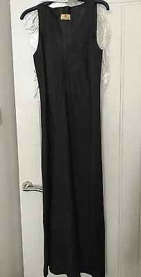 MARIA GRACHVOGEL Occasional BLACK Glitz LINEN Lined DRESS (UK8) Cruise Party • £25