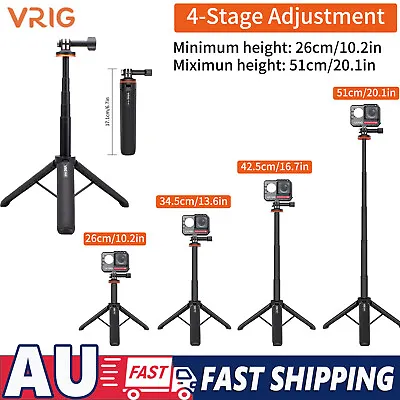 VRIG Sport Camera Selfie Stick Tripod Stand Phone Holder For GoPro 11/10/9 AU • $19.99