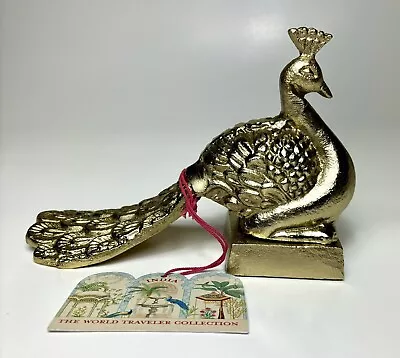 Decorative Figurine Peacock Metal New Made In India 8.3” X 6” X 3” • $20