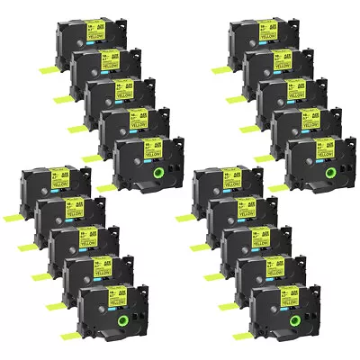 20PK TZe-C41 TZ-C41 Black On Fluo Yellow Label Tape For Brother 3/4  18mm PT1700 • $81.18