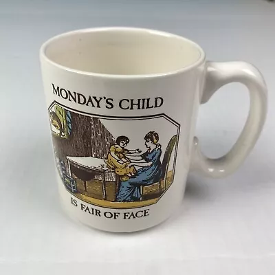 Vintage Pfaltzgraff Monday's Child Is Fair Of Face 8oz Coffee Mug Ceramic 10-278 • $10.39