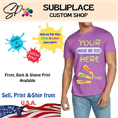 Custom T-Shirt Add Your Text Image. Make Your Own Shirt Printed Photo Front Back • $21.70