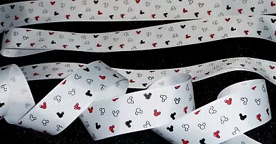 1  Mickey Confetti Mouse Ears Grosgrain RIBBON - 1 Yard Party Birthday Decorate • $2.99