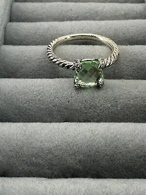 8MM DAVlD YURMAN Chatelaine Ring With Prasiolite AND Diamonds IN BOX • $250