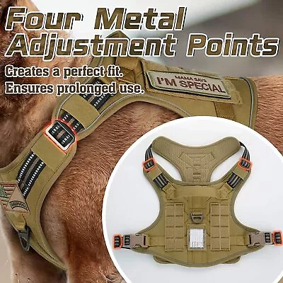 Rabbitgoo Military Tactical No Pull Dog Harness With Handle Adjustable Training • $20.99