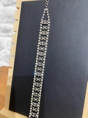 £7.19 • Buy Vintage/modern Costume Jewellery RIVER ISLAND Sparkly Diamante Bracelet JW432