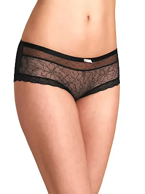 Black Ex M&S Low Rise Lace Trim Shorts Knickers Briefs UK Sizes 8 To 20 • £1.99