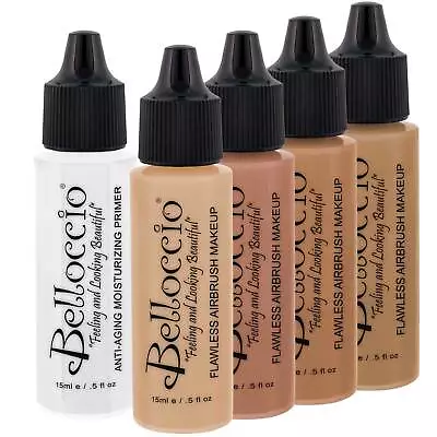 Belloccio MEDIUM Airbrush Makeup FOUNDATION SET Mid Tone Shade Face Cosmetic Kit • $29.99