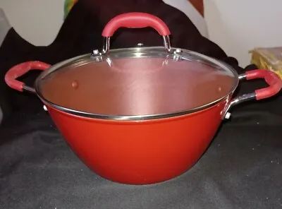 $30 • Buy Technique Dutch Oven Red Lightweight Cast Iron Enamel Easy To Clean Non- Stick