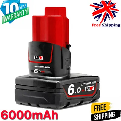 For 12V Milwaukee Battery XC 6.0 High Capacity M12B6 M12B4 M12B2 M12 48-11-2402O • £15.92