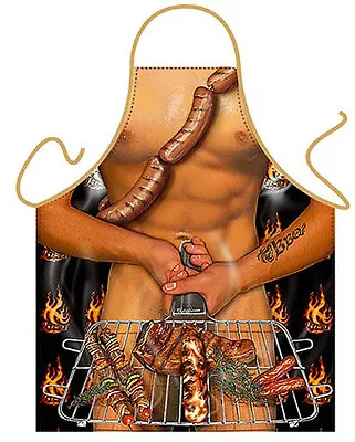 Funny Barbeque BBQ Men Cooking Kitchen Aprons Grilling Gag Gifts Made In Italy • $16.98