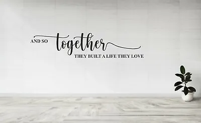 £36.99 • Buy Together Love Inspirational Quote Wall Sticker Family Decal Living Art Couple 