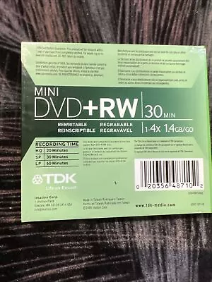 TDK MINI DVD+RW 30     Blank Audio Cassette Tape (Sealed)  New! • $7.99